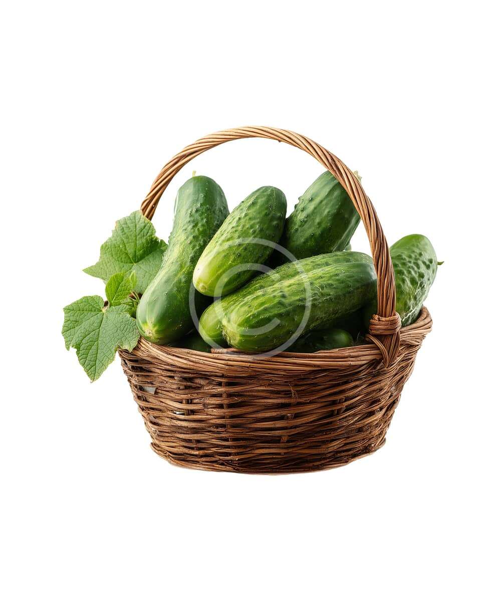 Garden fresh cucumbers basket