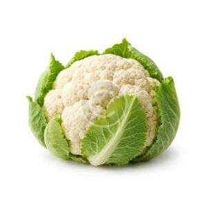 Fresh white cauliflower head
